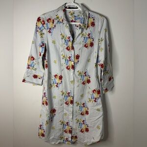 TROVARÉ Floral Striped Button-Up Dress